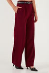 Wide Leg Yüksek Bel Geniş Paça Palazzo Kadın Pantolon 65271262 BORDO