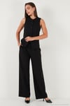 Wide Leg Yüksek Bel Geniş Paça Palazzo Kadın Pantolon 65271262 SİYAH