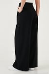 Wide Leg Yüksek Bel Geniş Paça Palazzo Kadın Pantolon 5866290 SİYAH