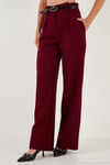 Wide Leg Yüksek Bel Geniş Paça Palazzo Kadın Pantolon 65271262 BORDO