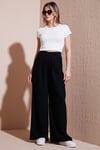 Wide Leg Yüksek Bel Geniş Paça Palazzo Kadın Pantolon 5866290 SİYAH