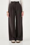 Wide Leg Yüksek Bel Geniş Paça Pileli Kadın Pantolon 6923871 KAHVE
