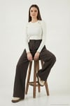 Wide Leg Yüksek Bel Geniş Paça Pileli Kadın Pantolon 6923871 KAHVE
