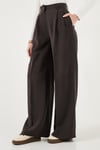 Wide Leg Yüksek Bel Geniş Paça Pileli Kadın Pantolon 6923871 KAHVE