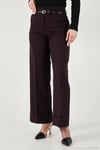 Wide Leg Yüksek Bel Kıvırma Detaylı Bol Paça Kemerli Kadın Pantolon 6923841 MÜRDÜM