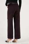 Wide Leg Yüksek Bel Kıvırma Detaylı Bol Paça Kemerli Kadın Pantolon 6923841 MÜRDÜM