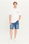 Wrangler % 100 Pamuk Loose Fit Bisiklet Yaka Sırt Baskılı Erkek T Shirt W241299 100 BEYAZ