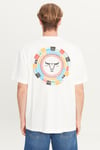 Wrangler % 100 Pamuk Loose Fit Bisiklet Yaka Sırt Baskılı Erkek T Shirt W241299 100 BEYAZ