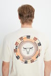 Wrangler % 100 Pamuk Loose Fit Bisiklet Yaka Sırt Baskılı Erkek T Shirt W241299 104 EKRU
