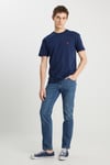 Wrangler % 100 Pamuk Regular Fit Bisiklet Yaka Erkek T Shirt MW7NM203877W72 LACİVERT