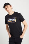 Wrangler % 100 Pamuk Regular Fit Bisiklet Yaka Logolu Erkek T Shirt W753EE001 SİYAH