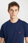 Wrangler % 100 Pamuk Regular Fit Bisiklet Yaka Erkek T Shirt MW7NM203877W72 LACİVERT