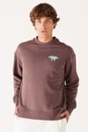 Wrangler Loose Fit Şardonlu Bisiklet Yaka Erkek Sweat W232244 220 KOYU KAHVE