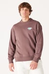 Wrangler Loose Fit Şardonlu Bisiklet Yaka Erkek Sweat W232244 220 KOYU KAHVE