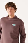 Wrangler Loose Fit Şardonlu Bisiklet Yaka Erkek Sweat W232244 220 KOYU KAHVE