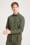 Wrangler Pamuk ve Keten Karışımlı Regular Fit Erkek Gömlek W221085801 HAKİ
