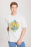 Wrangler Pamuklu Loose Fit Baskılı Bisiklet Yaka Erkek T Shirt W231237 811 TAŞ