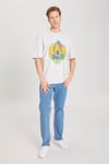 Wrangler Pamuklu Loose Fit Baskılı Bisiklet Yaka Erkek T Shirt W231237 811 TAŞ