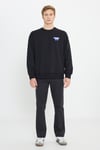 Wrangler Pamuklu Oversize Fit Sırt Baskılı Şardonlu Erkek Sweat W232243 001 SİYAH