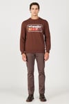 Wrangler Pamuklu Regular Fit Baskılı Bisiklet Yaka Erkek Sweat W646H1 H44 KAHVE