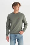 Wrangler Pamuklu Regular Fit Bisiklet Yaka Erkek Sweat W2520255 801 KOYU HAKİ