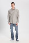 Wrangler Pamuklu Regular Fit Klasik Yaka Erkek Gömlek W242585 013 TAŞ