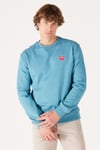 Wrangler Pamuklu Regular Fit Şardonlu Bisiklet Yaka Erkek Sweat W661HA 33B MAVİ