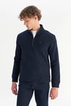 Wrangler Pamuklu Regular Fit Yarım Fermuarlı Dik Yaka Erkek Sweat W2520532 410 LACİVERT
