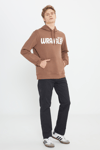 Wrangler Regular Fit Kapüşonlu Şardonlu Erkek Sweat W232257220 KAHVE