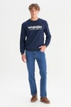 Wrangler Texas Denim Pamuklu Straight Fit Normal Bel Düz Paça Pantolon Erkek Kot Pantolon MW121HR 36B MAVİ