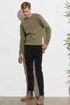 Wrangler Texas Pamuklu Normal Bel Slim Fit Esnek Erkek Kadife Pantolon W12SEC221 KOYU YEŞİL