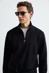 Wyatt Regular Fit Fermuar Yaka Örme Erkek Sweat 112030206 SİYAH