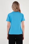 Yakası Baskılı Bisiklet Yaka Basic Örme Kadın T Shirt 5864054 BEBE MAVİ