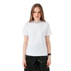 Yakası Baskılı Bisiklet Yaka Basic Örme Kadın T Shirt 5864054 BEYAZ