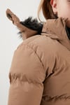Yakası Suni Kürklü Peluş Astarlı Çıkarılabilir Kapüşonlu Dar Kesim Kışlık Kız Çocuk Mont 5760002 VİZON