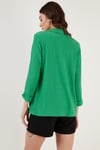 Yakası ve Kolu Katlı Gofre Kimono Kadın Hırka 5864974 BENETTON