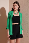Yakası ve Kolu Katlı Gofre Kimono Kadın Hırka 5864974 BENETTON