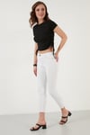 Yanlardan Büzgülü Kısa Kollu Crop Kadın Bluz 5864010 SİYAH