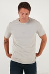Yazı Detaylı Pamuklu Regular Fit Bisiklet Yaka Erkek T Shirt 59020203 KÜL