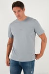 Yazı Detaylı Pamuklu Regular Fit Bisiklet Yaka Erkek T Shirt 59020203 AÇIK GRİ