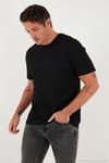 Yazı Detaylı Pamuklu Regular Fit Bisiklet Yaka Erkek T Shirt 59020203 SİYAH