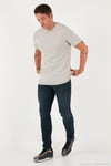 Yazı Detaylı Pamuklu Regular Fit Bisiklet Yaka Erkek T Shirt 59020203 KÜL