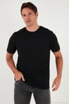 Yazı Detaylı Pamuklu Regular Fit Bisiklet Yaka Erkek T Shirt 59020203 SİYAH