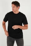Yazı Detaylı Pamuklu Regular Fit Bisiklet Yaka Erkek T Shirt 59020203 SİYAH
