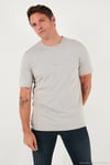 Yazı Detaylı Pamuklu Regular Fit Bisiklet Yaka Erkek T Shirt 59020203 KÜL