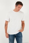 Yazı Detaylı Pamuklu Regular Fit Bisiklet Yaka Erkek T Shirt 59020203 EKRU