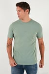 Yazı Detaylı Pamuklu Regular Fit Bisiklet Yaka Erkek T Shirt 59020203 ELMA YEŞİLİ