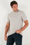 Yazı Detaylı Pamuklu Regular Fit Bisiklet Yaka Erkek T Shirt 59020203 KÜL