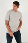 Yazı Detaylı Pamuklu Regular Fit Bisiklet Yaka Erkek T Shirt 59020203 KÜL
