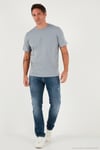 Yazı Detaylı Pamuklu Regular Fit Bisiklet Yaka Erkek T Shirt 59020203 AÇIK GRİ